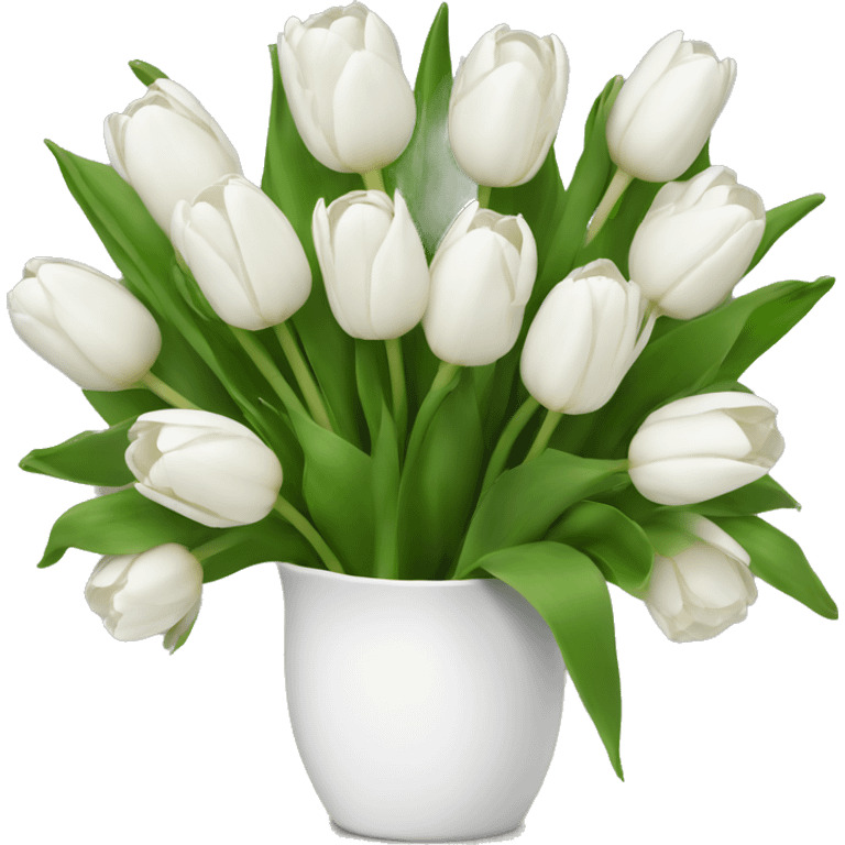 white tulip bouquet  emoji