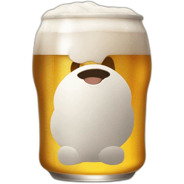 Chat avec une bière emoji