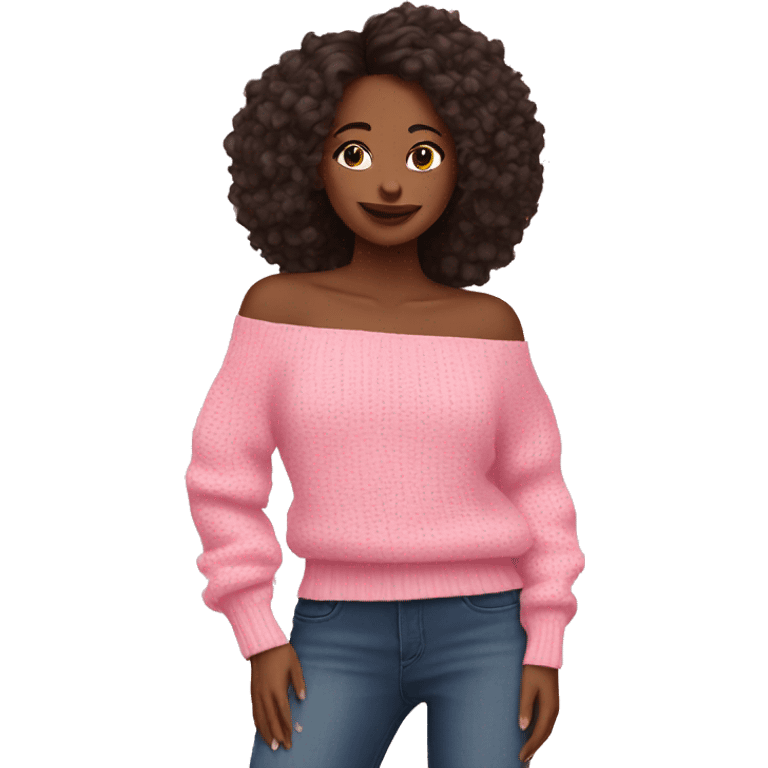 Pink off the shoulder sweater emoji