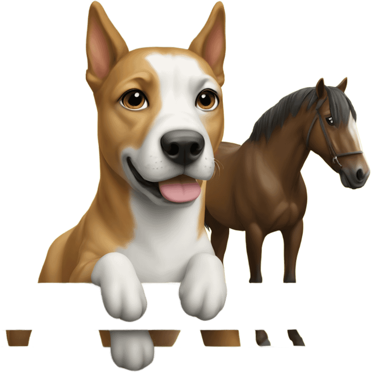 Dog next to a horse  emoji