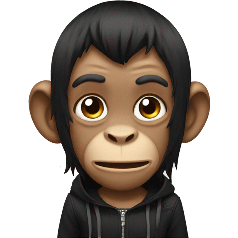 Monkey with emo black hair  emoji