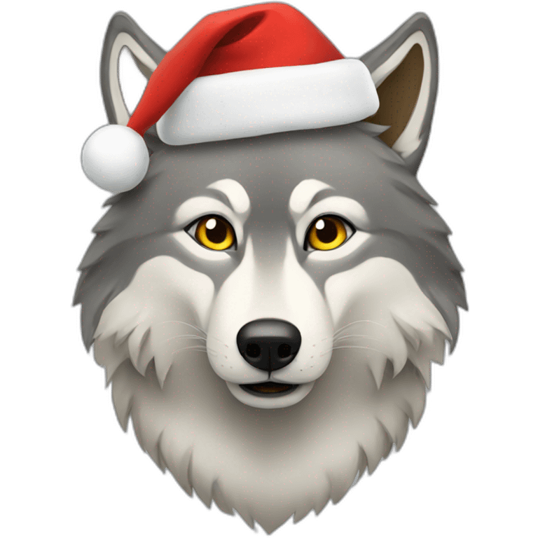 a christmas wolf emoji