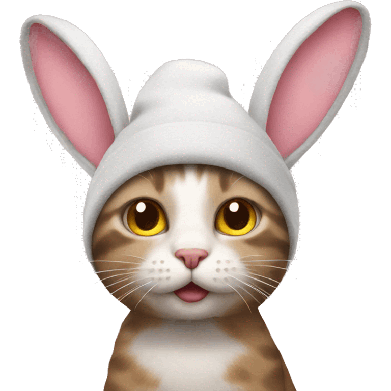 cat wearing bunny hat  emoji