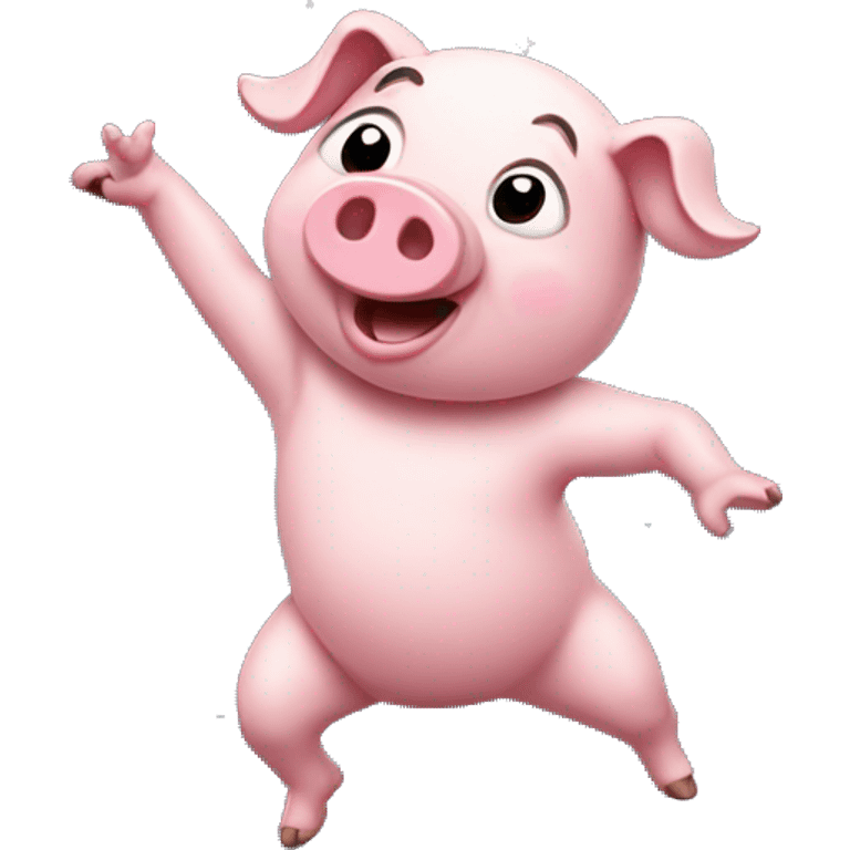 Pig dancing on the moon emoji