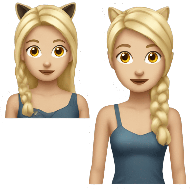 blonde girl with animal ears emoji