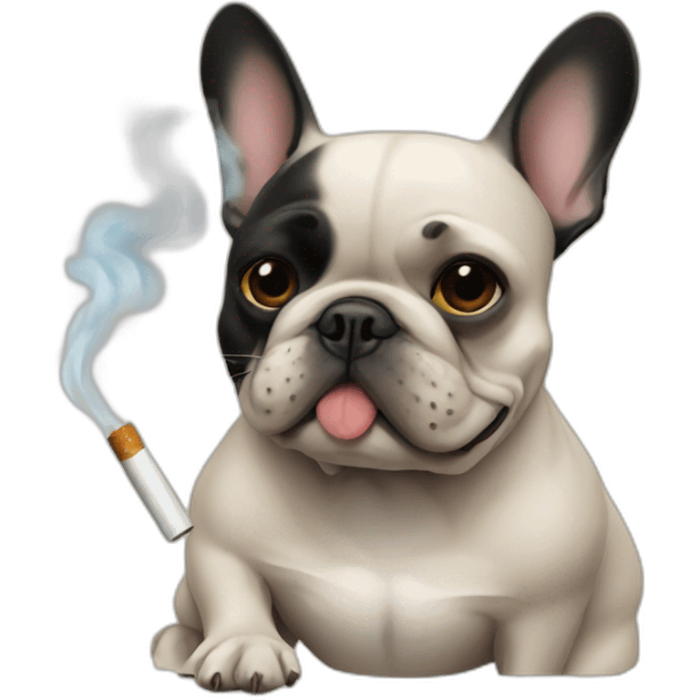 French bulldog smoking emoji