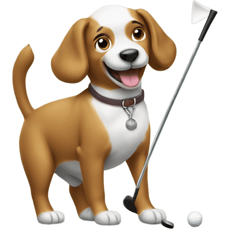 Dog golfing  emoji