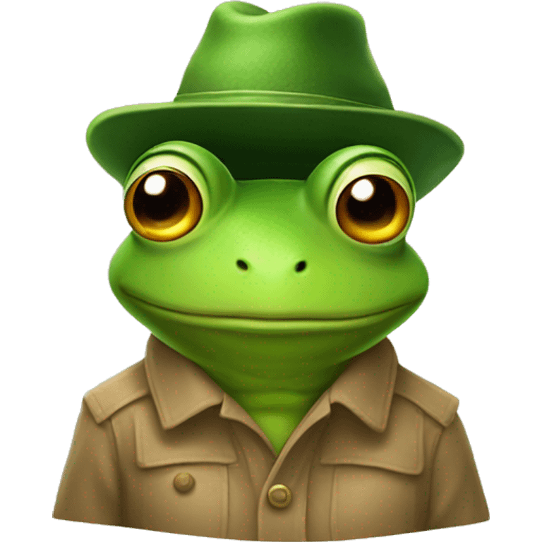 Frog wearing a hat emoji