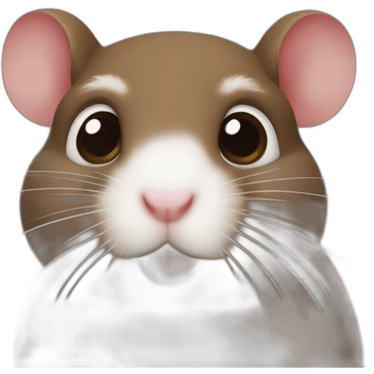 dark brown gerbil with white belly emoji