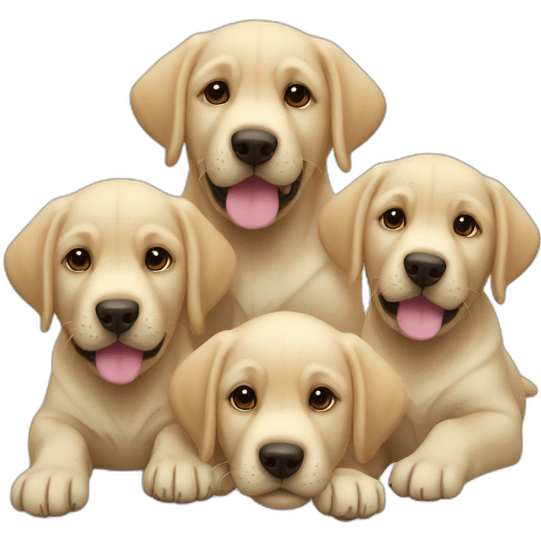 A group of labrador puppies emoji