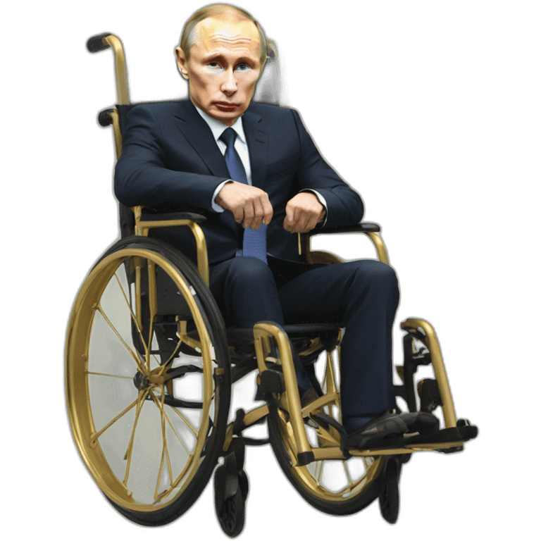 furious vladimir putin monke rides golden wheelchair emoji