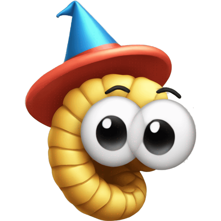 worm with party hat emoji