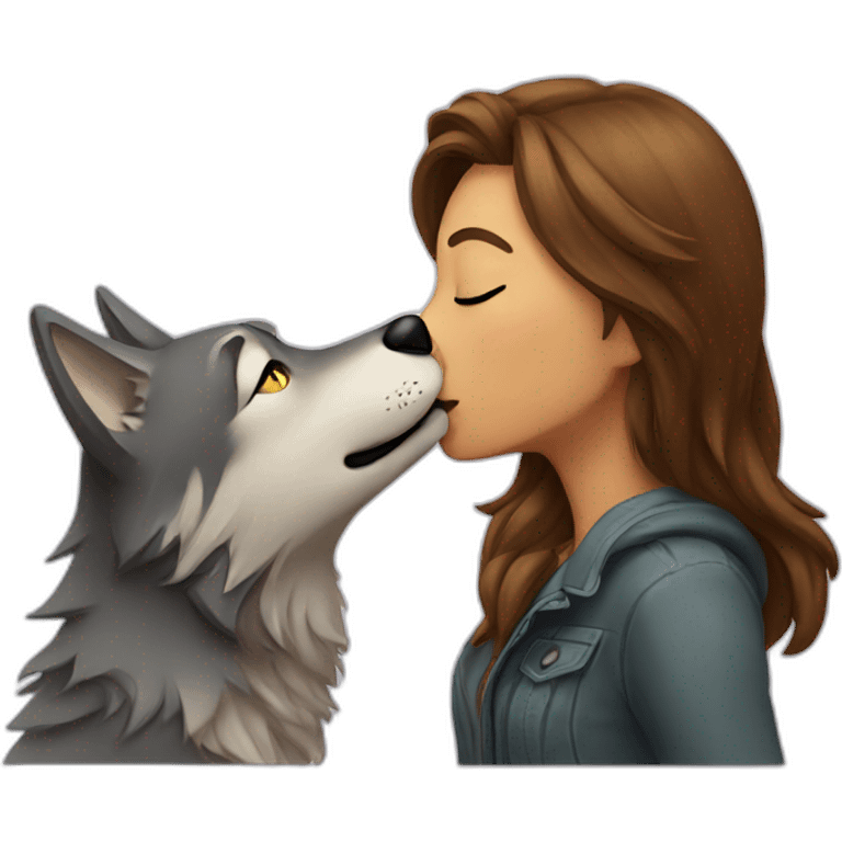 female wolf sending a kiss emoji