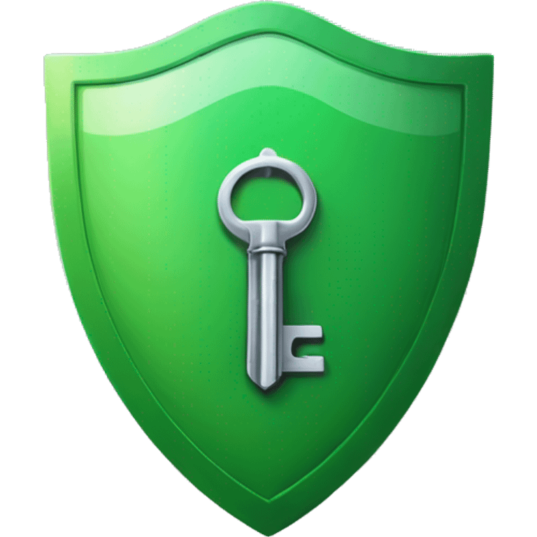 green shield with key illust for security emoji