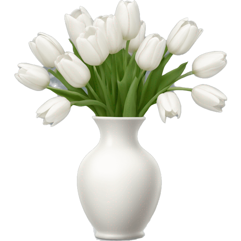 White tulips vase emoji