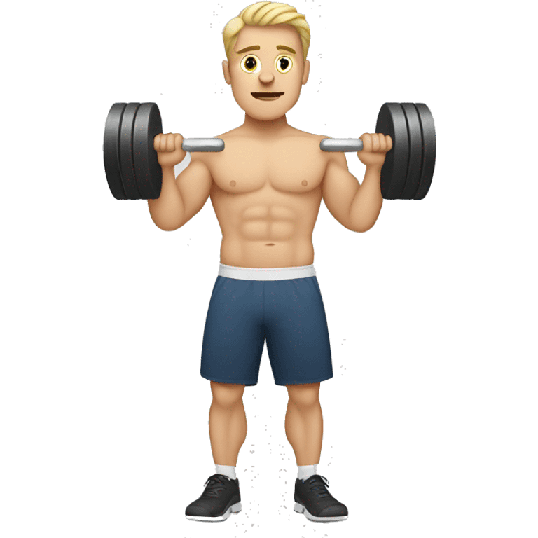 single white man lifting dumbbells emoji