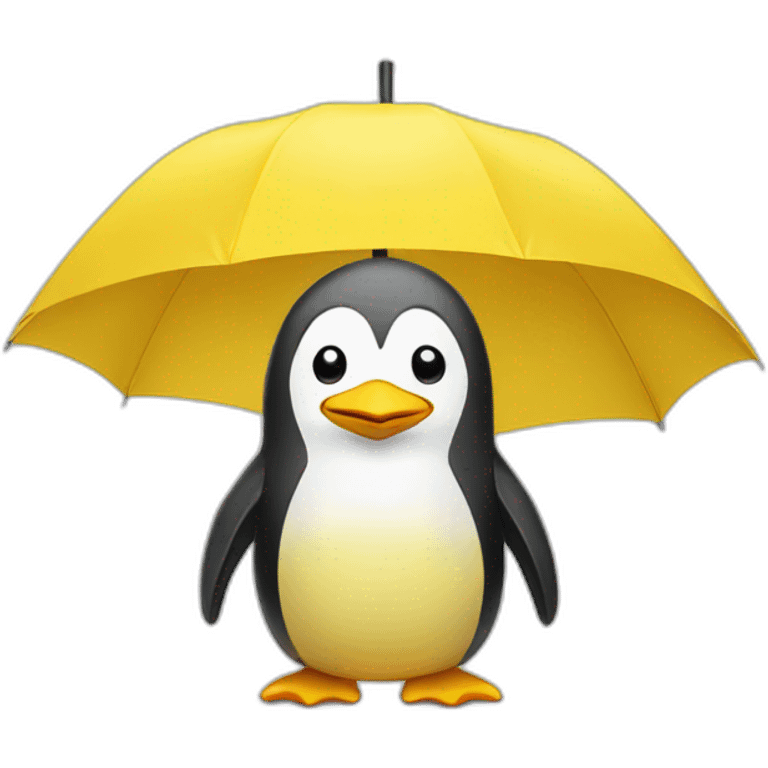 YELLOW PENGUIN WITH UMBRELLA emoji