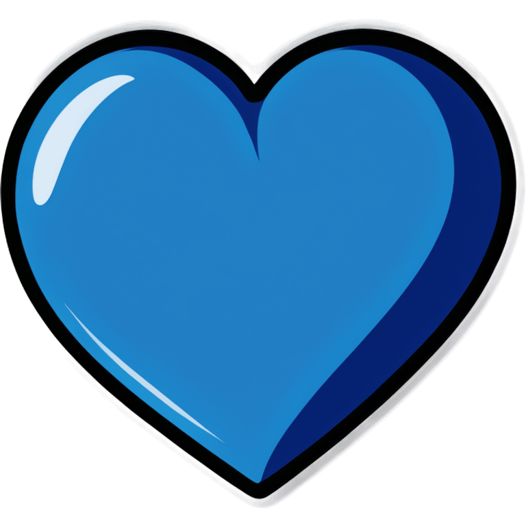 Pop art blue heart  emoji