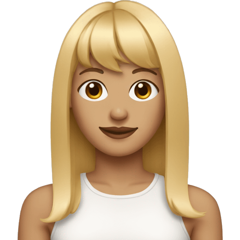 straight-haired blonde woman with bangs emoji