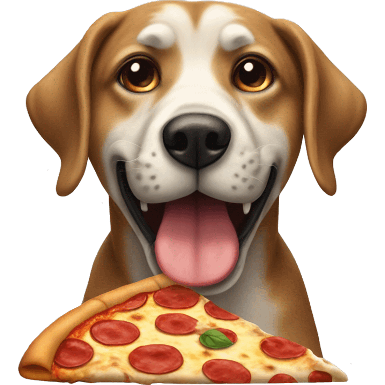 perro comiendo pizza  emoji