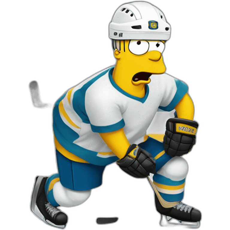 Homer Simpson play ice hockey emoji