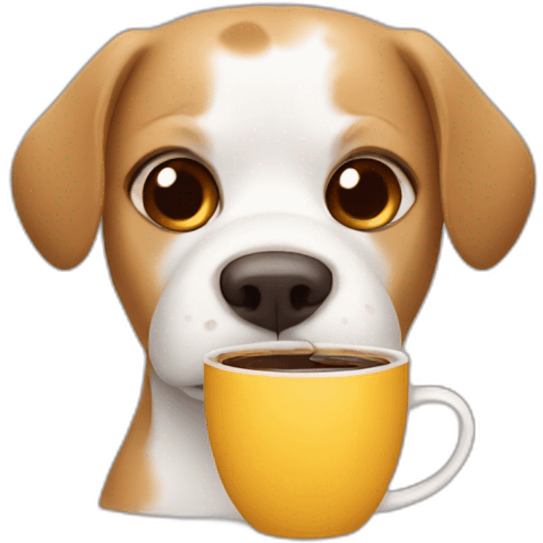 dog drinks coffee emoji