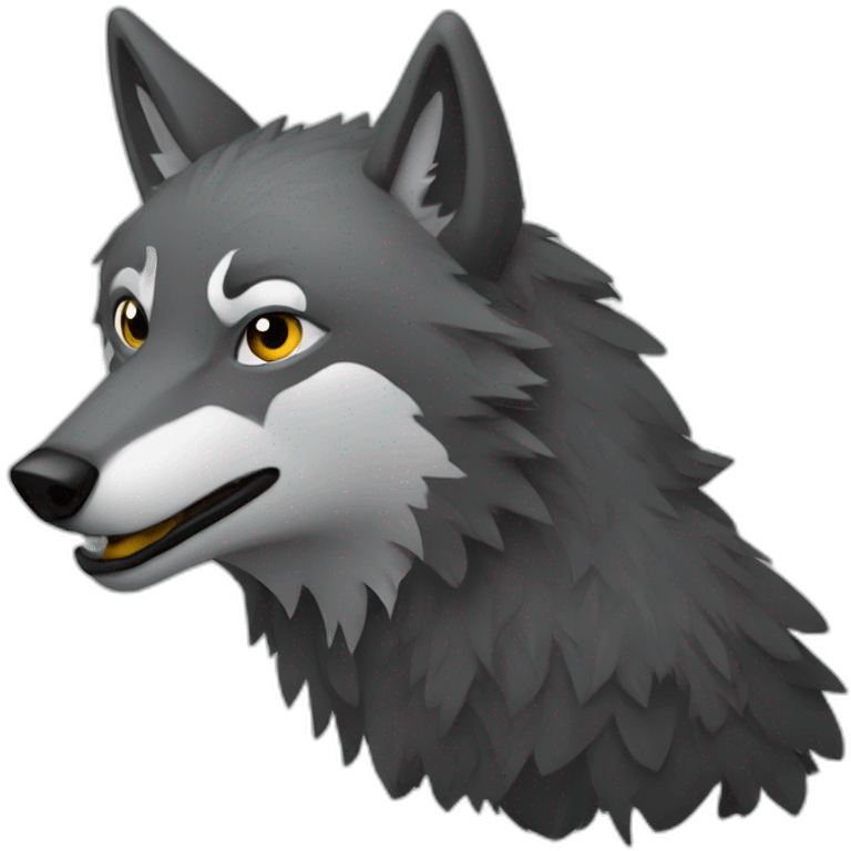 Un Loup et un corbeau emoji