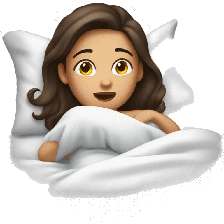 Brunette waking up emoji