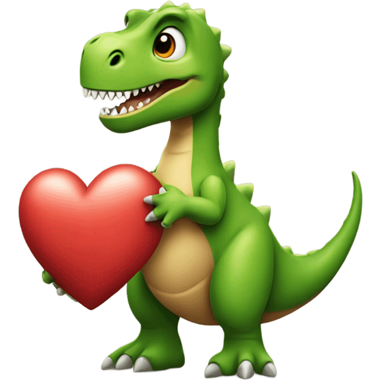 Dinosaur with heart emoji