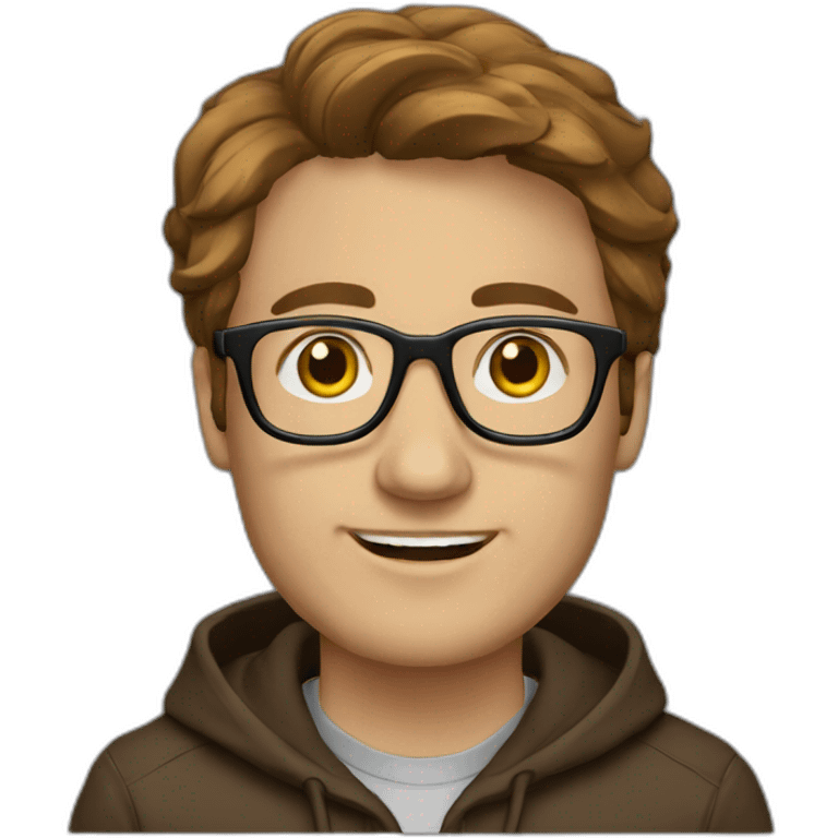 it specialist man glasses brown hair hoodie emoji