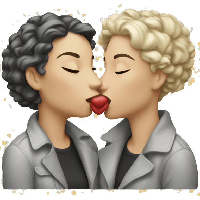 two white women kissing emoji