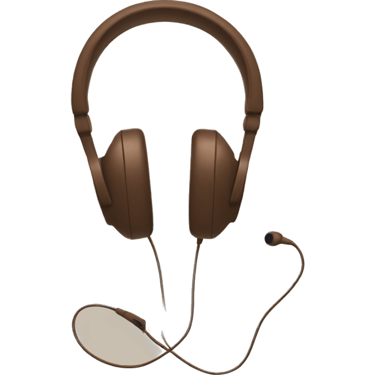 minimalist brown headphones still life  emoji