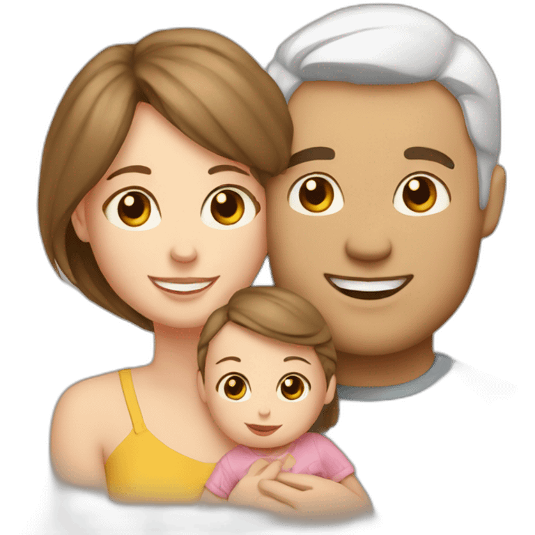 White couple with baby girl emoji