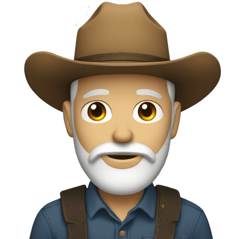 A white man using a cowboy hat and a beard emoji