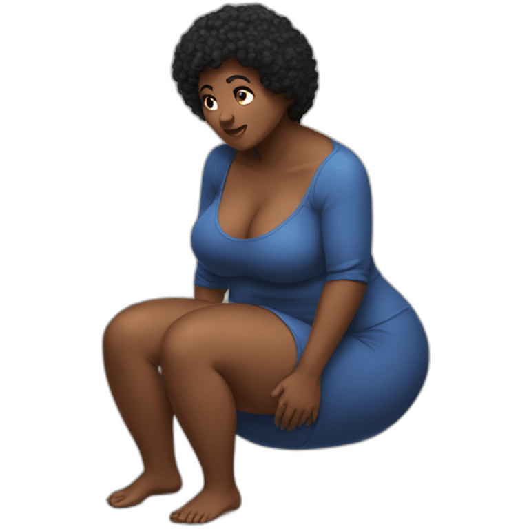 Thick Woman on knees facing man emoji