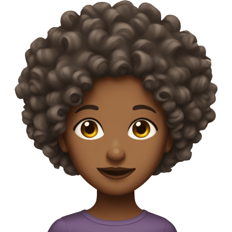 brown girl with curly hair emoji