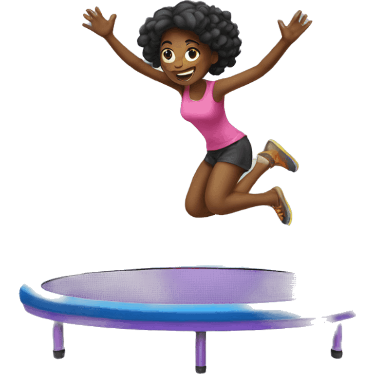 Trampolin Jumping Woman emoji