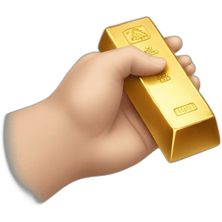 gold bar in hand emoji