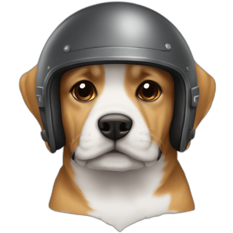 Perro con casco de motomoto emoji