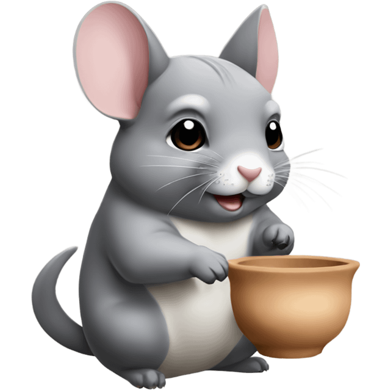 Chinchilla making ceramics emoji