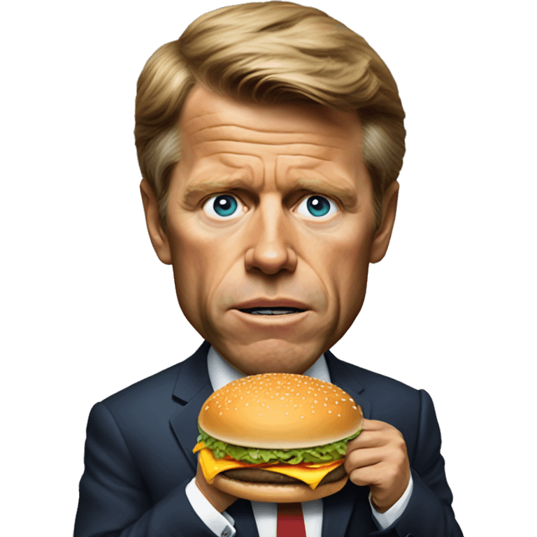 Robert Kennedy being disgusted while eating McDonald’s burger emoji