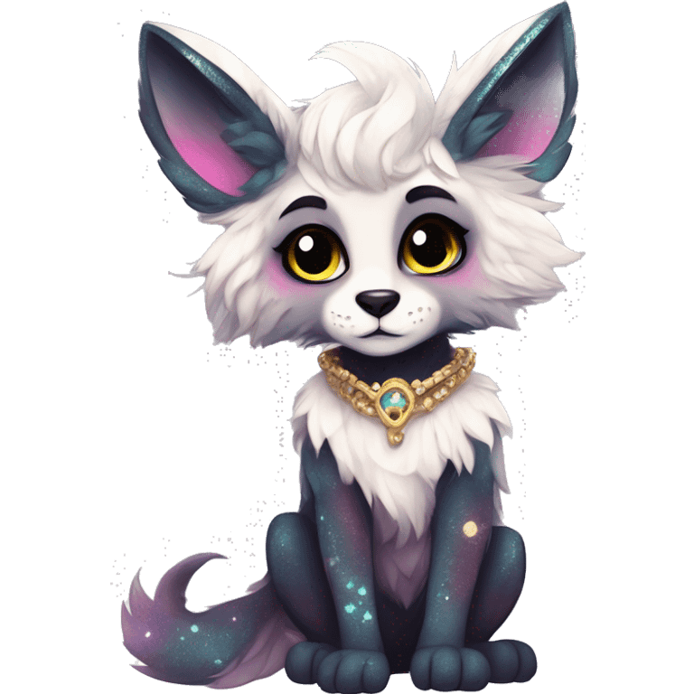 Cool cute Kawaii edgy fantasy animal sparkle fursona Fionbri by griffsnuff & LiLaiRa & Falvie full body emoji