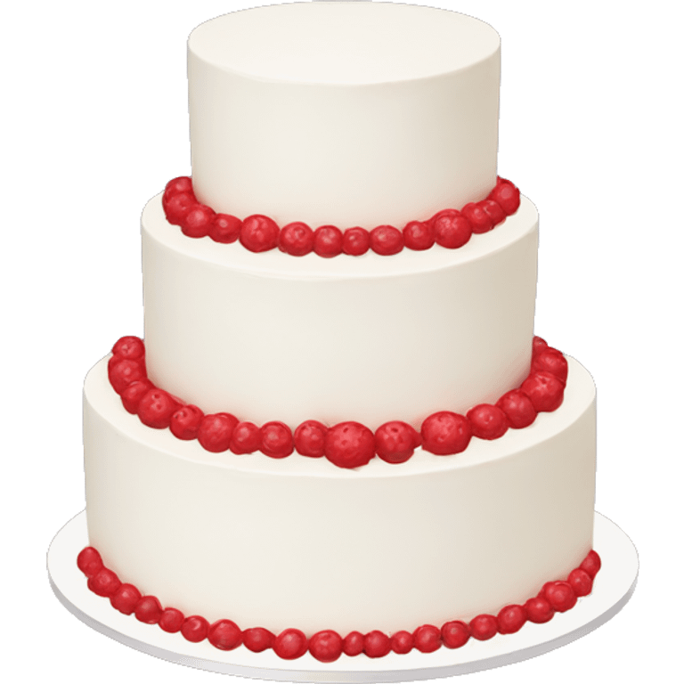 cut white wedding cake with red cake inside emoji