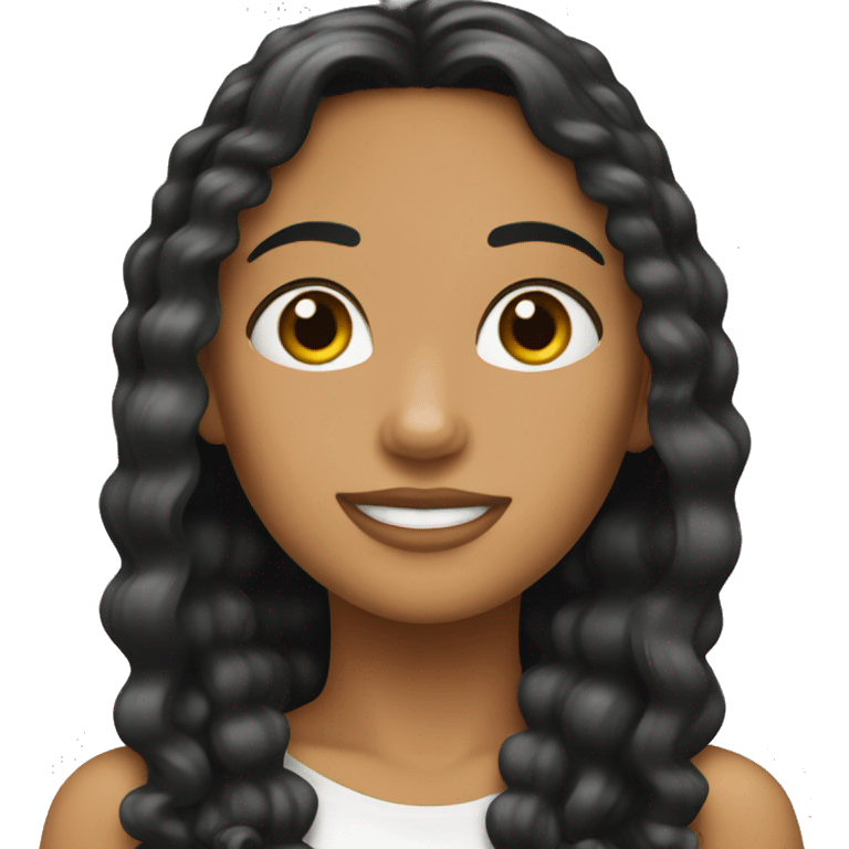 Chica latina con cabello negro lacio largo emoji