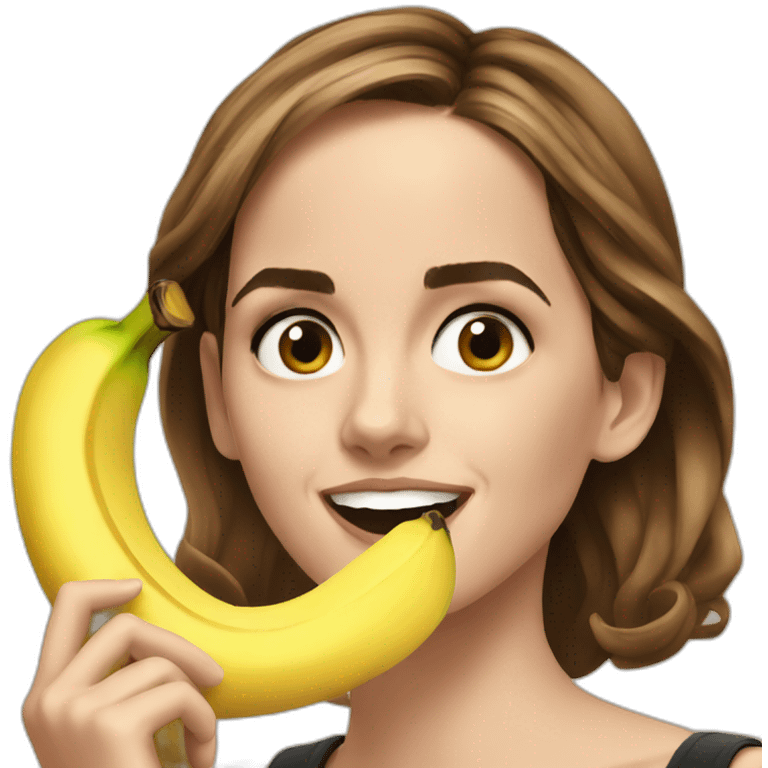 emma watson eating a banan emoji