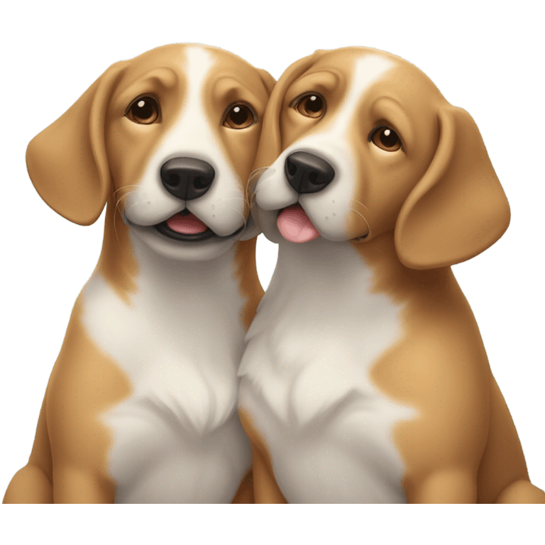 Two dogs kissing  emoji