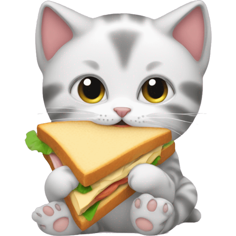 Kitten eating sandwich emoji