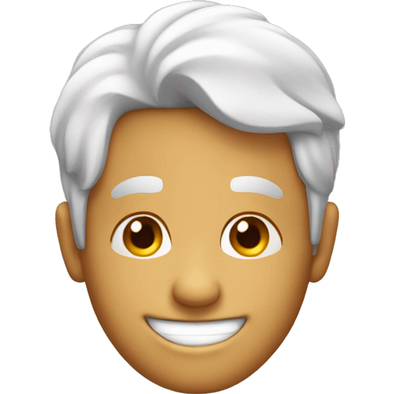 man's head with large smile emoji