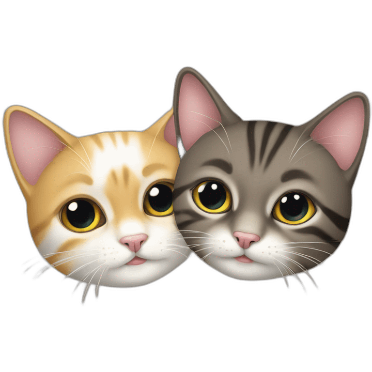 deux chats qui s'embrassent emoji