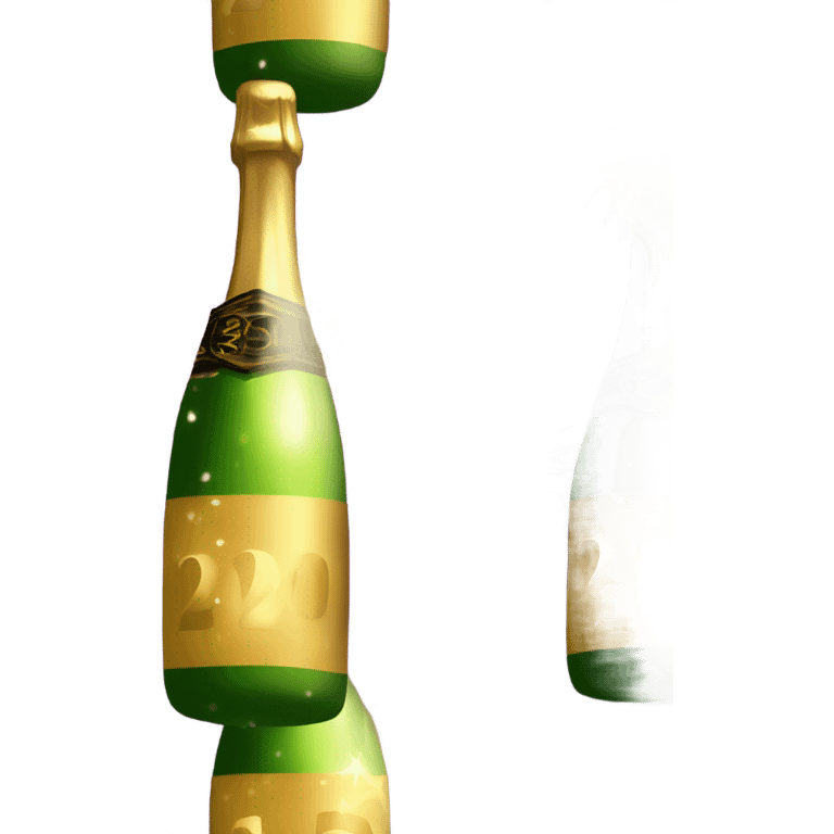 Fireworks with champagne for happy New year 2025 emoji